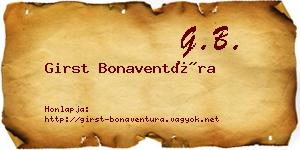 Girst Bonaventúra névjegykártya
